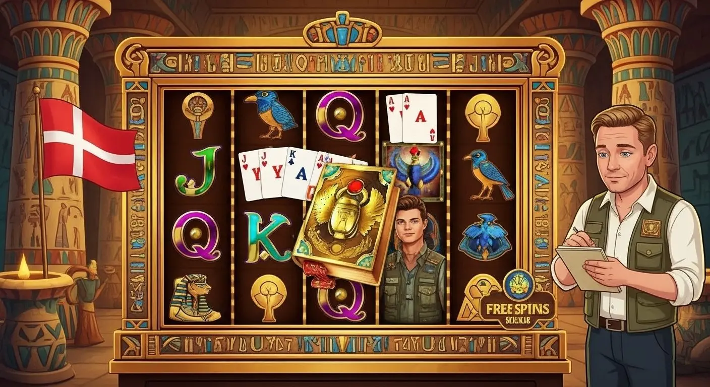 grafik af slot-hjulet 5×3, ganhos-linjer, bog-symbol og noter